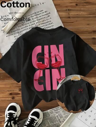 czarny t-shirt print