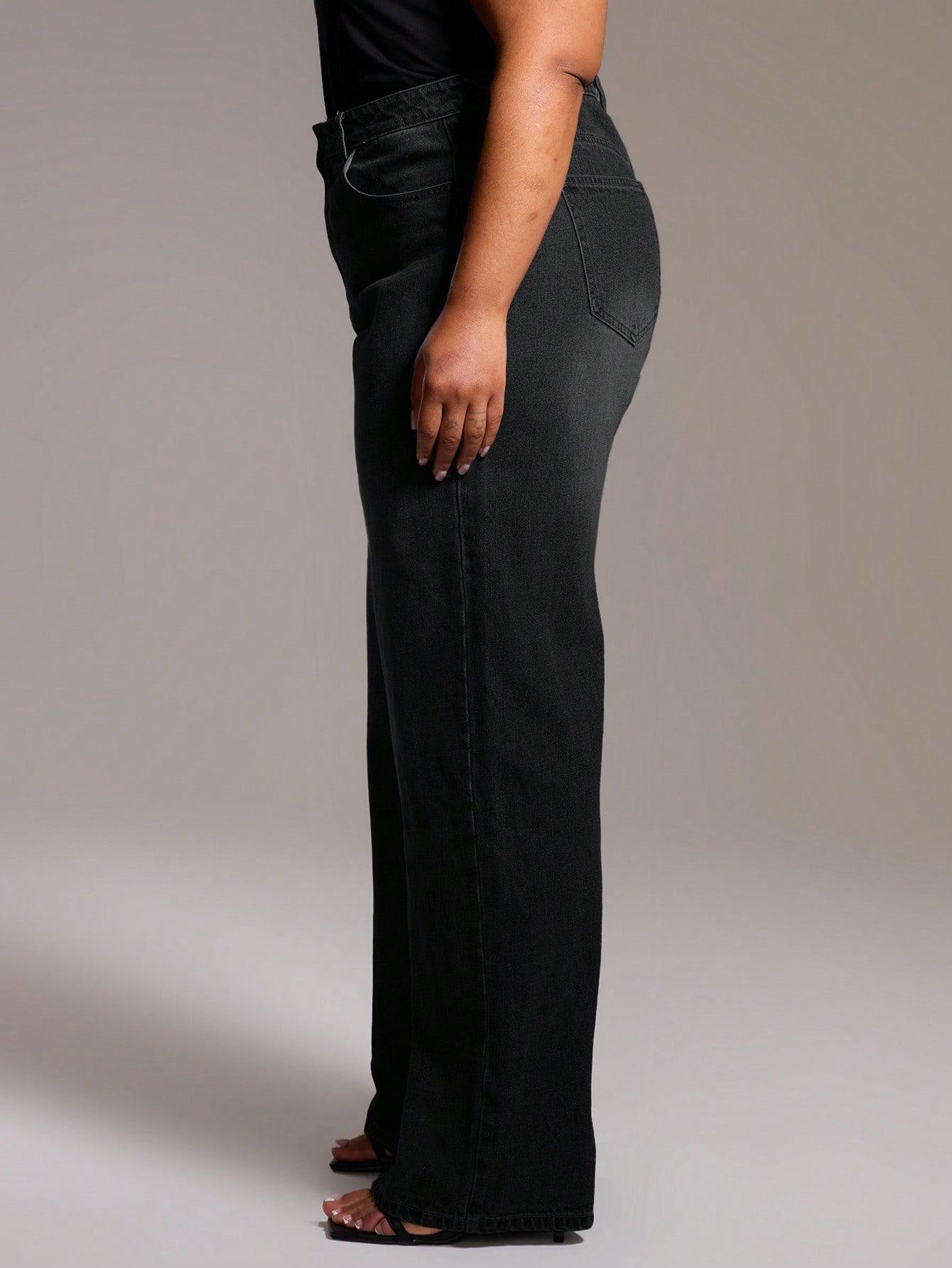 CZARNE SPODNIE JEANS 