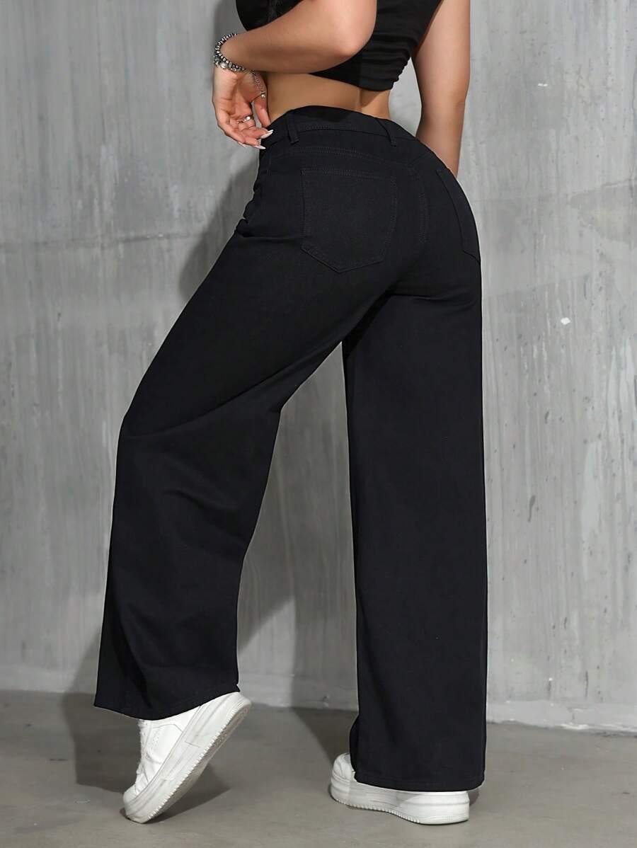 CZARNE SPODNIE JEANS