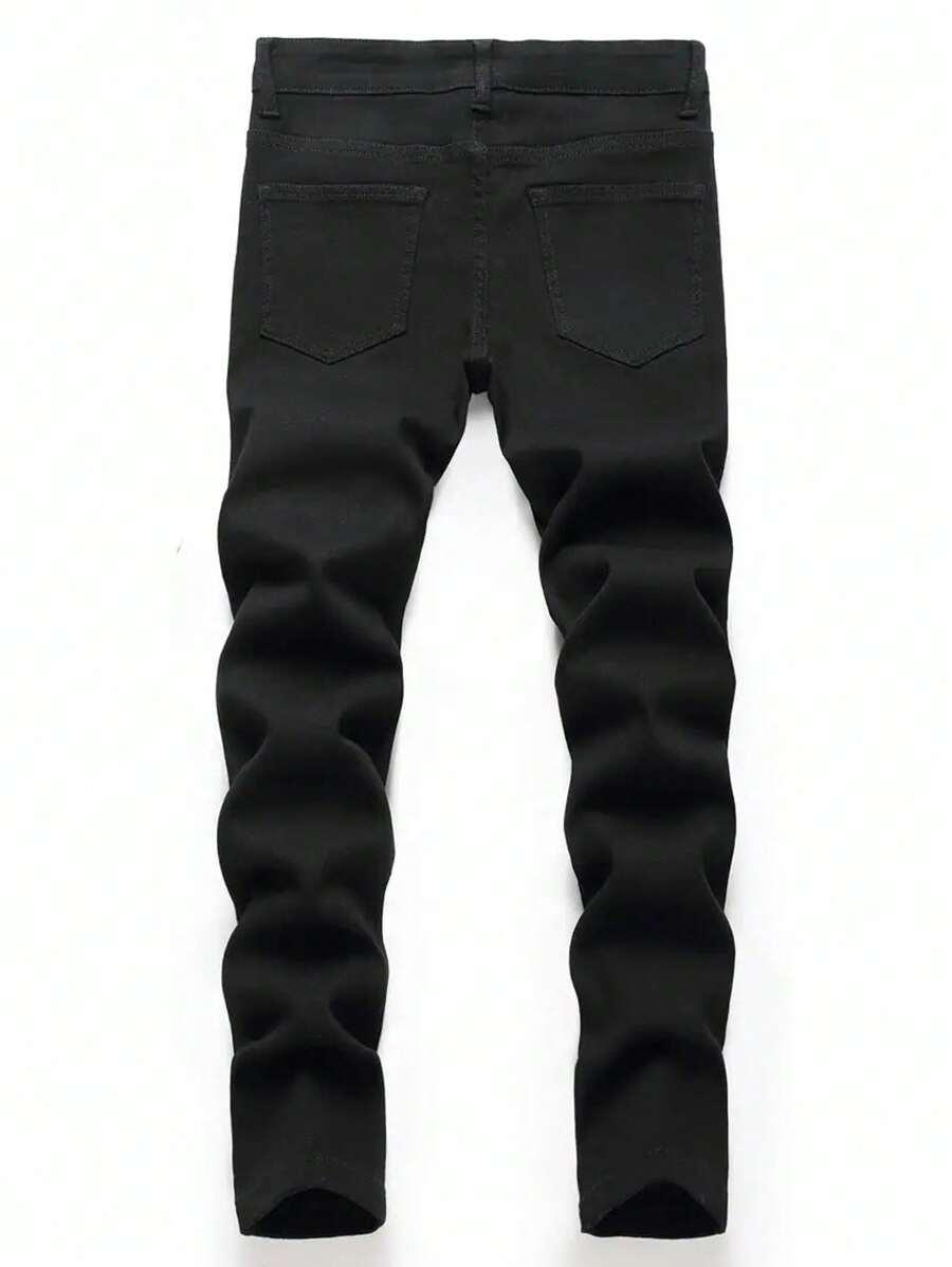 CZARNE SPODNIE JEANS ZAMEK