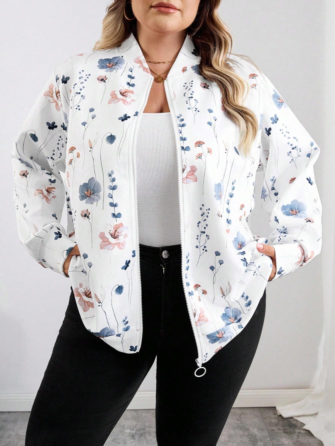 BLUZA ROZPINANA W KWIATOWY WZÓR