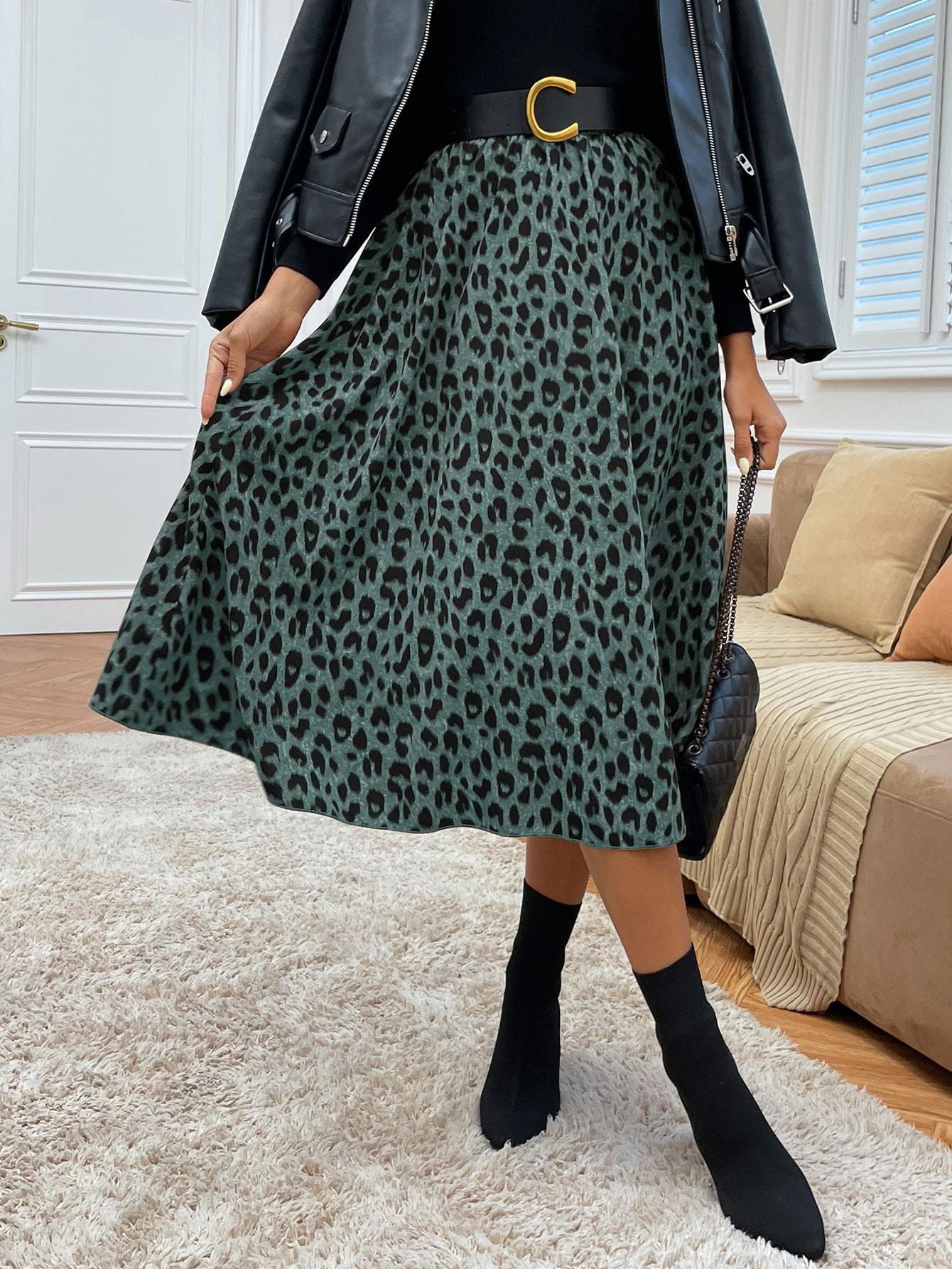 midi spódnica animal print