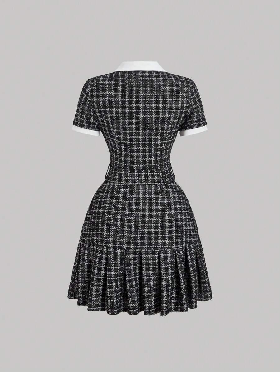 czarna mini sukienka wzór 