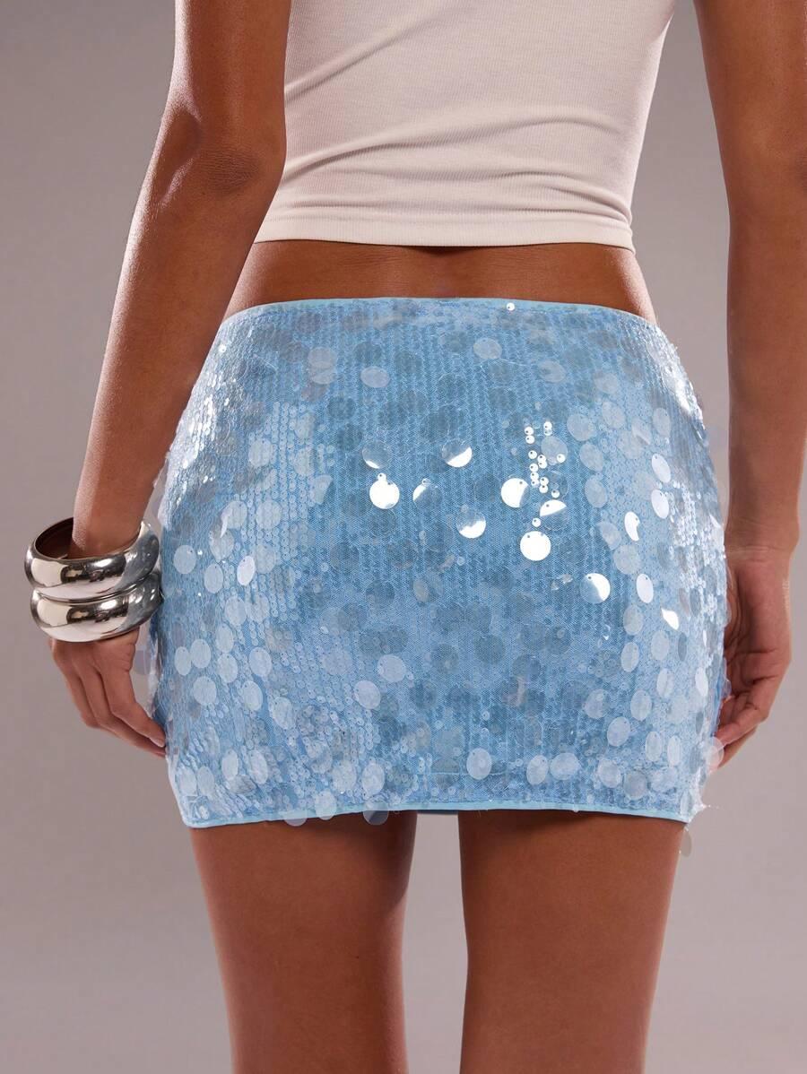 NIEBIESKA MINI SPÓDNICA