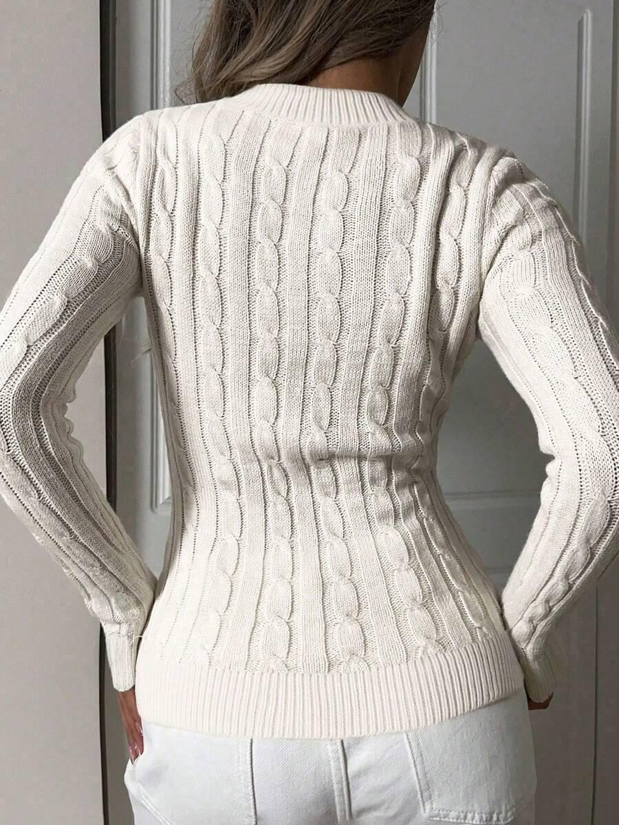 KREMOWY SWETER CASUAL