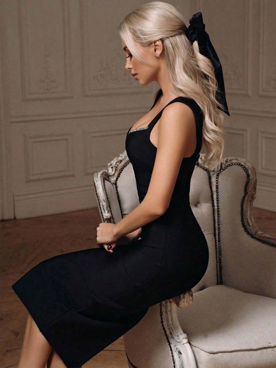 CZARNA SUKIENKA MIDI