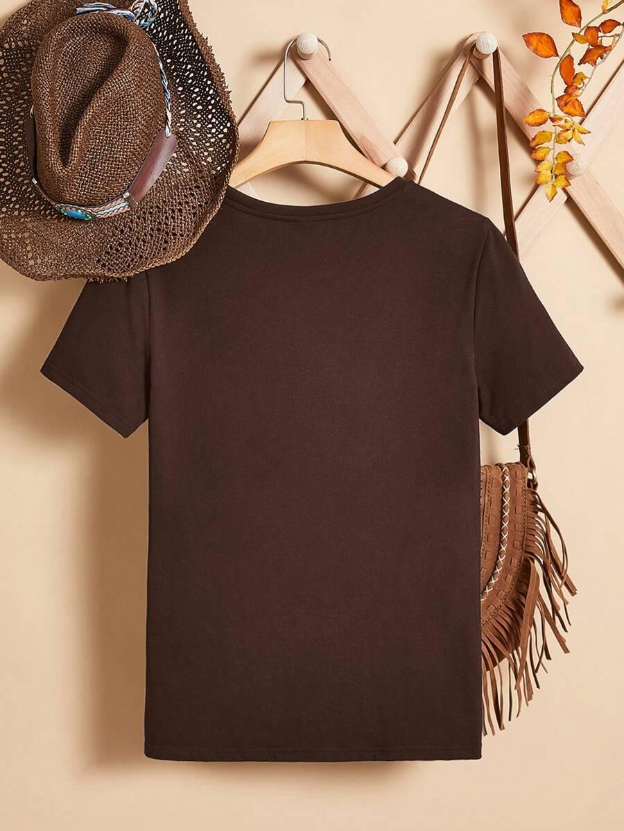 brązowy t-shirt serca