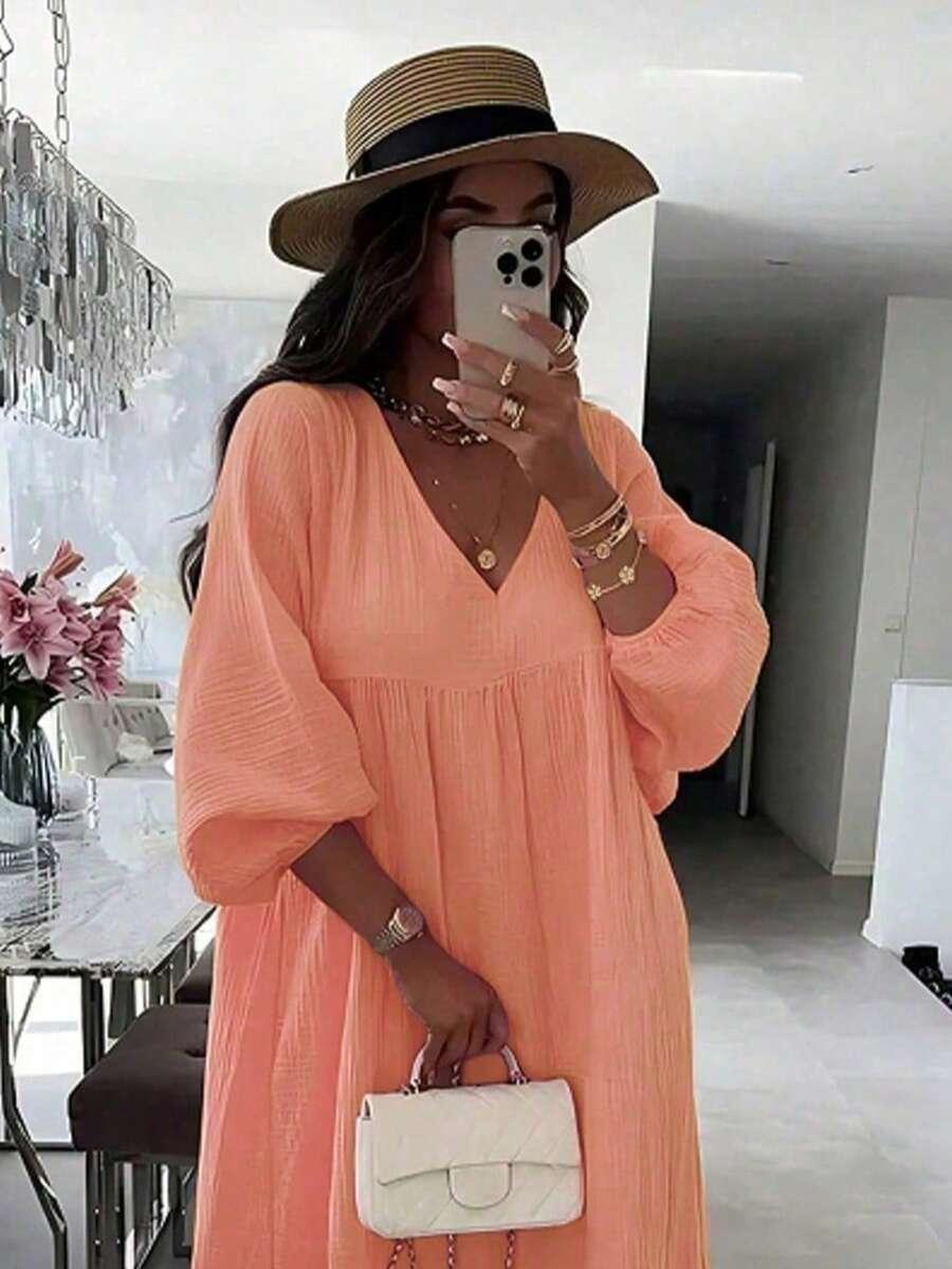 MAXI SUKIENKA V-NECK