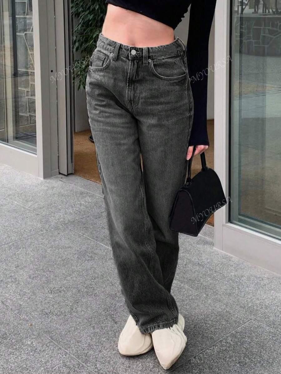 SZARE SPODNIE JEANS