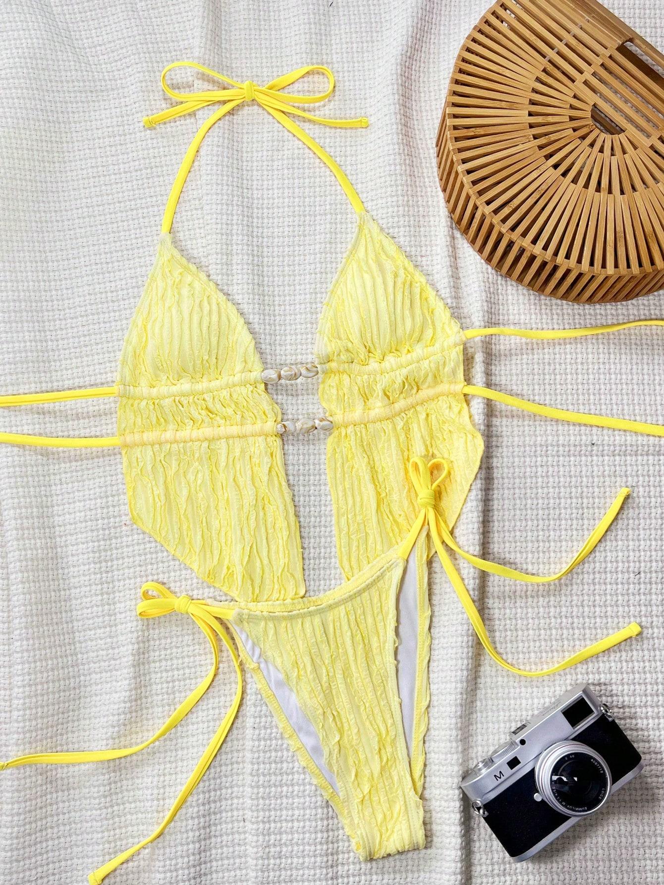 żółty dół od bikini 
