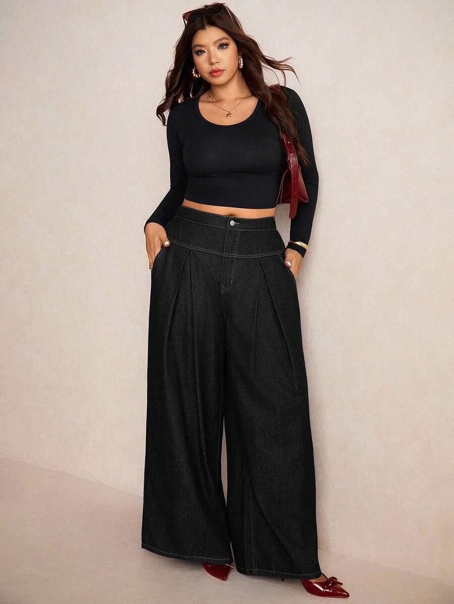 CZARNE SPODNIE JEANS 
