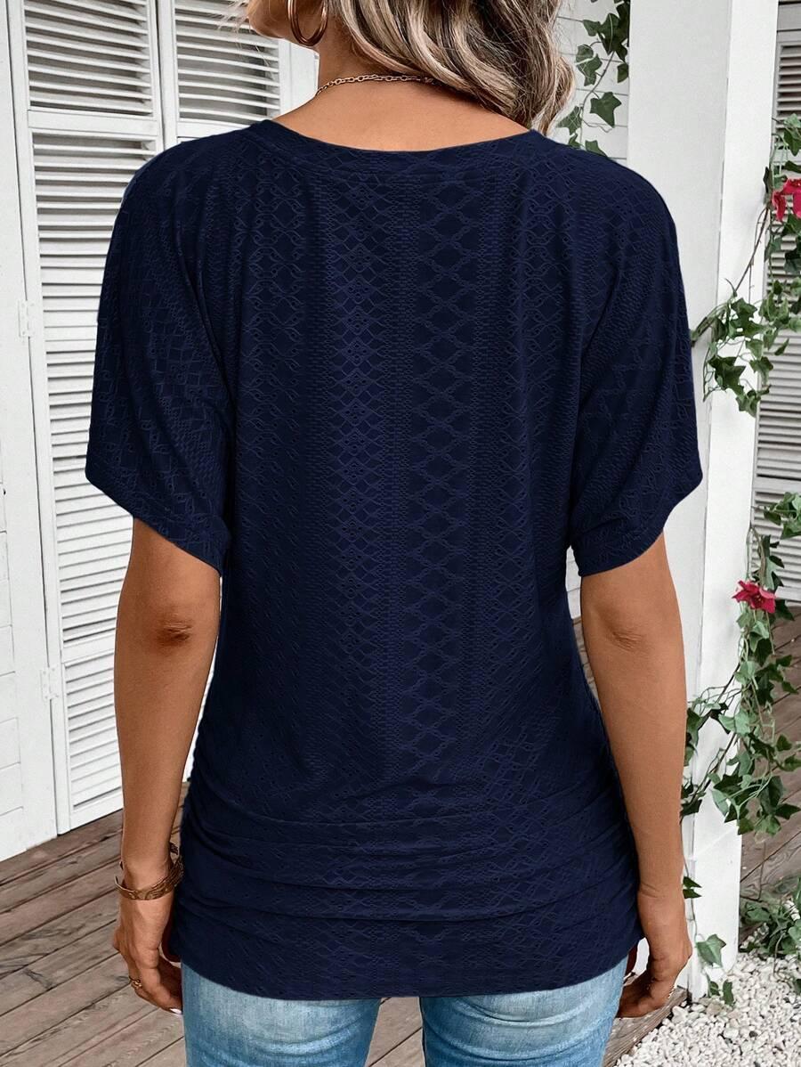 granatowa bluzka v-neck 
