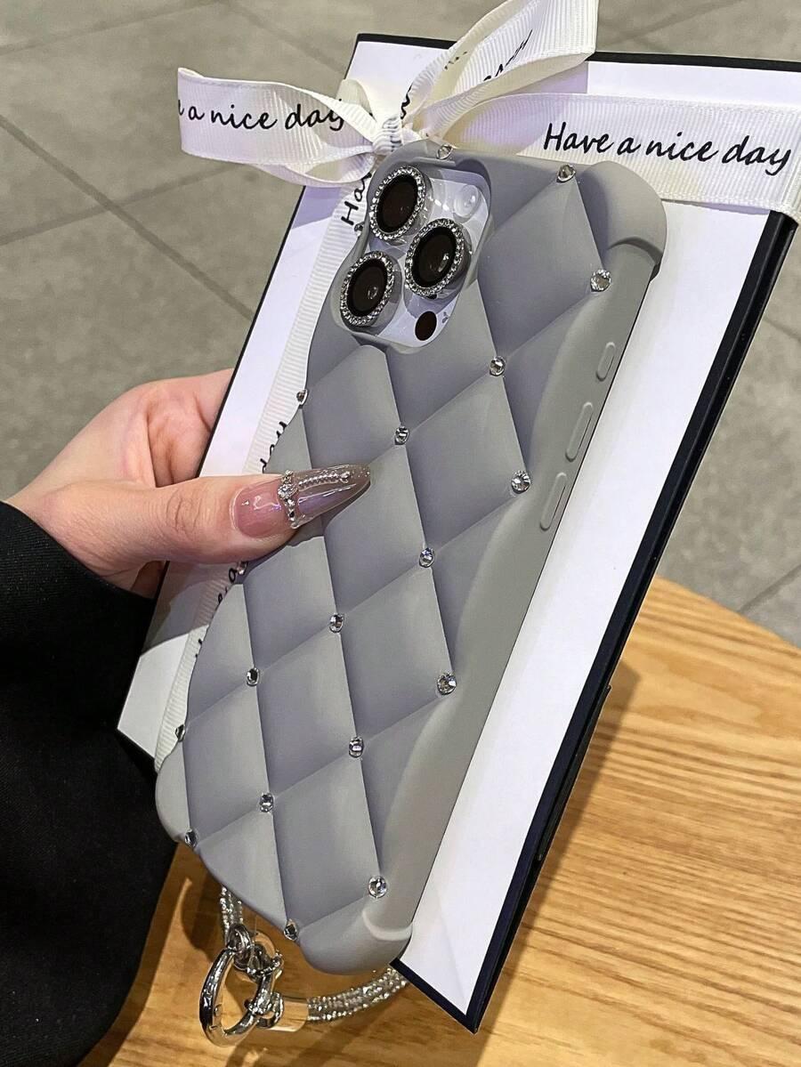 pikowane etui na telefon połysk iphone 16 pro max