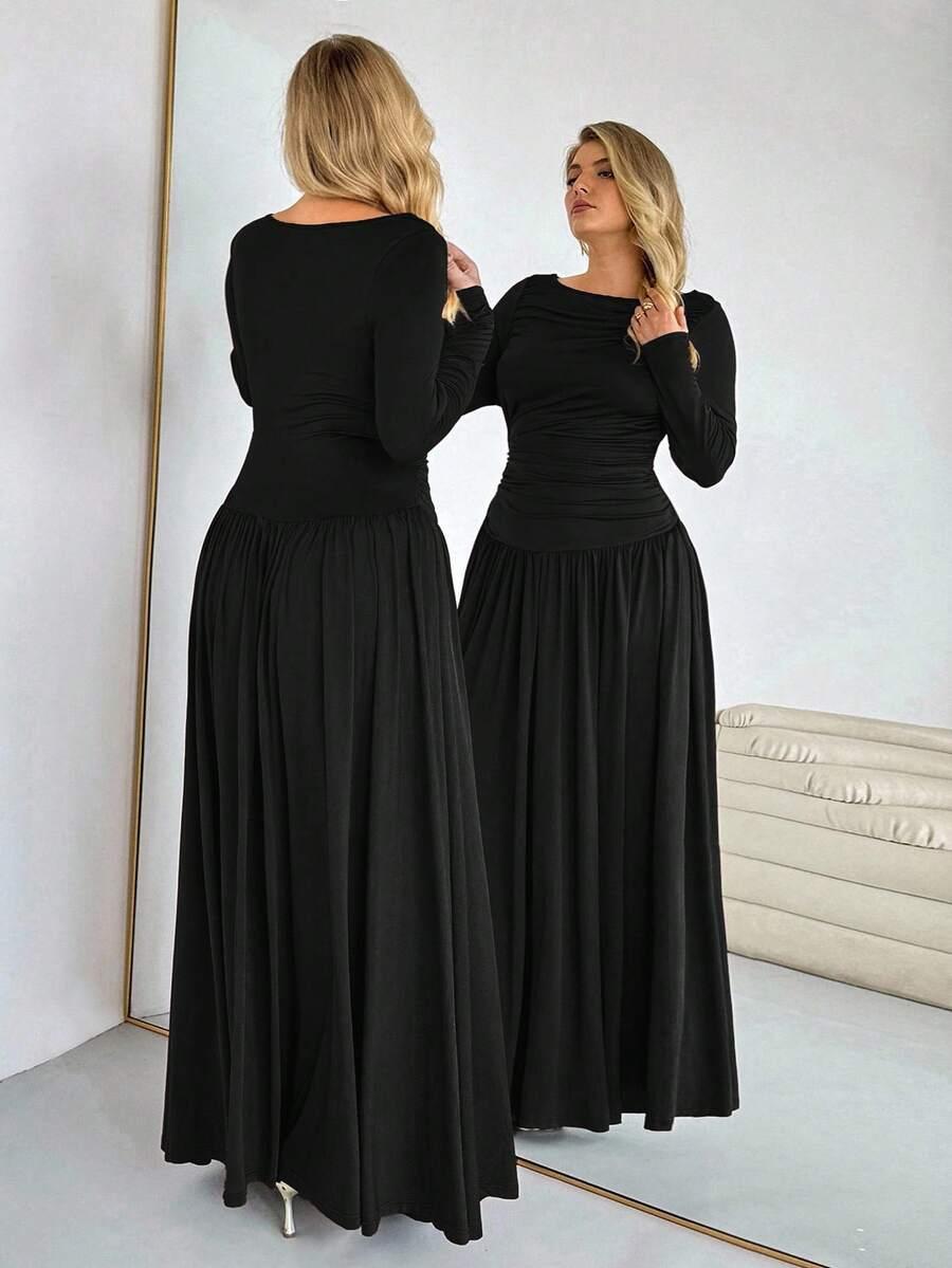 CZARNA MAXI SUKIENKA