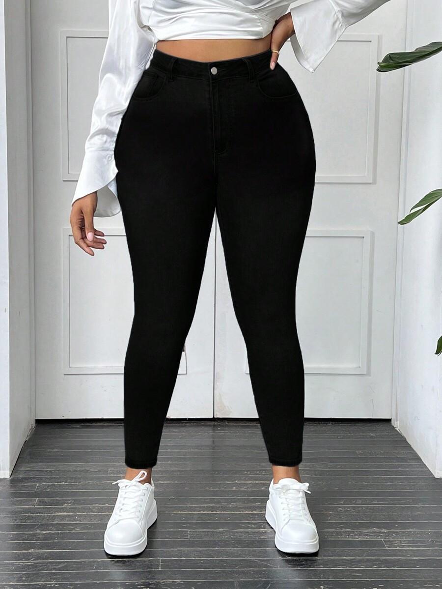 CZARNE SPODNIE JEANS 