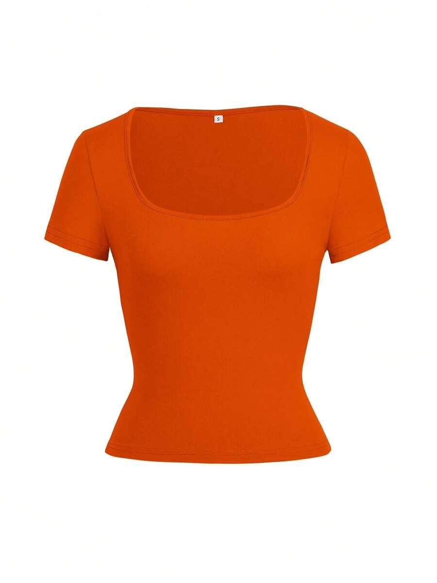 pomarańczowy t-shirt casual