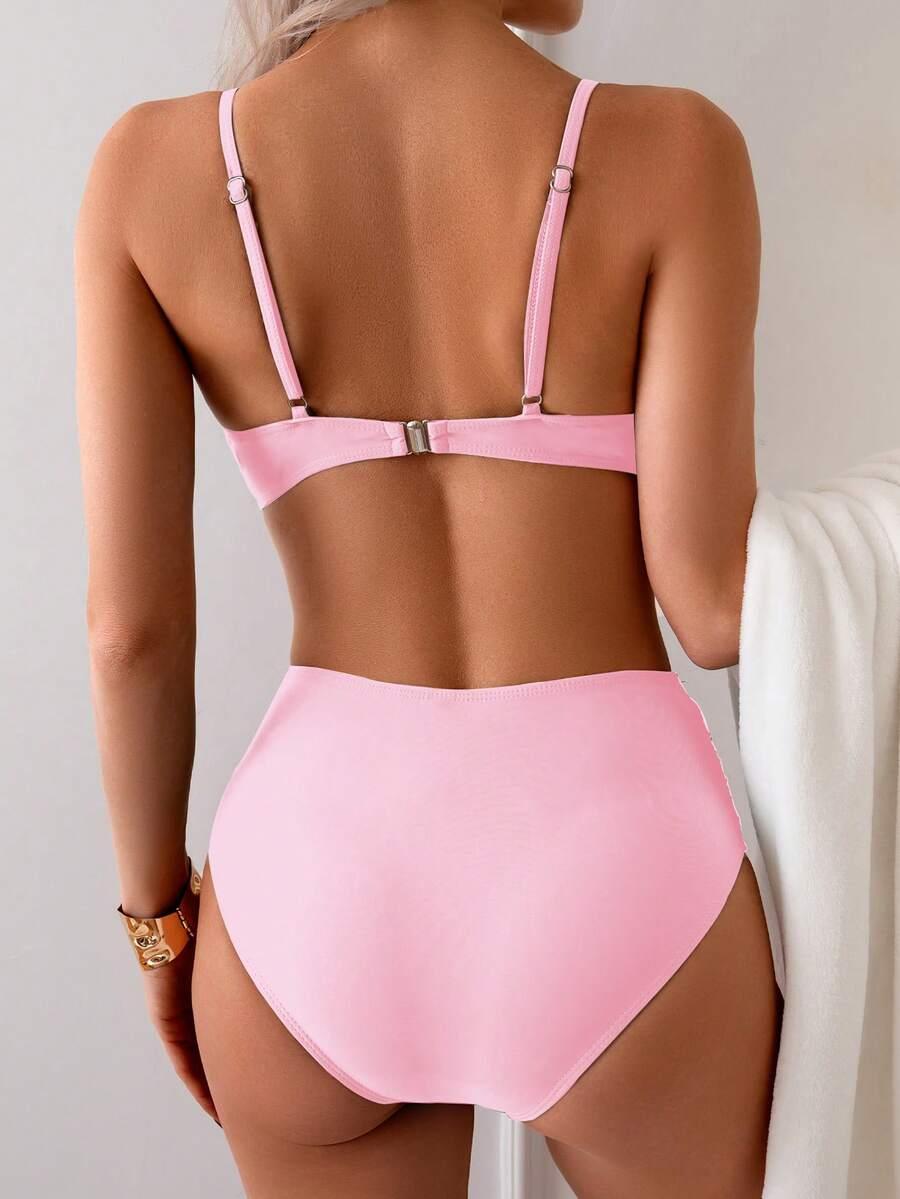 różowy dół od bikini