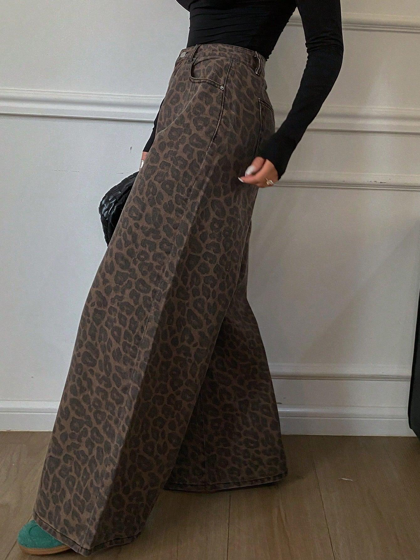 SPODNIE JEANS ANIMAL PRINT