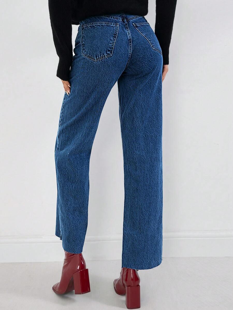  NIEBIESKIE SPODNIE JEANS WYSOKI STAN
