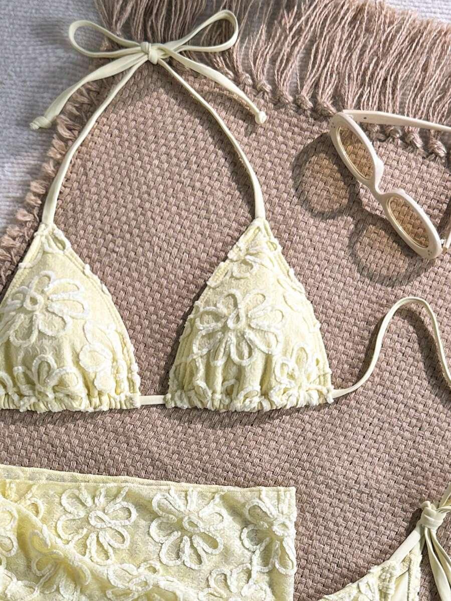 ŻÓŁTY SARONG W KWIATY