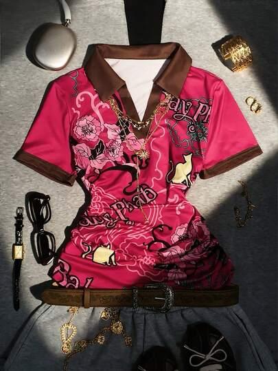 RÓŻOWA BLUZKA V-NECK