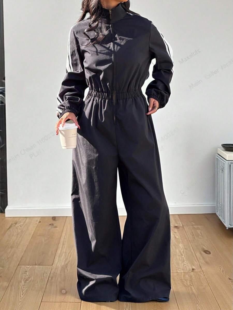 czarny kombinezon casual