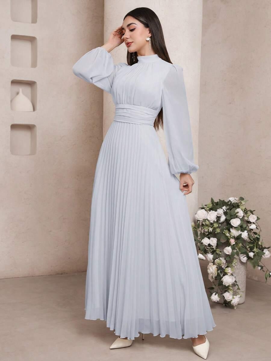niebieska maxi sukienka