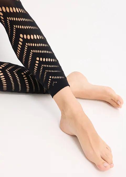 LEGGINSY Z OCZKOWANYM HAFCIE 80 DEN