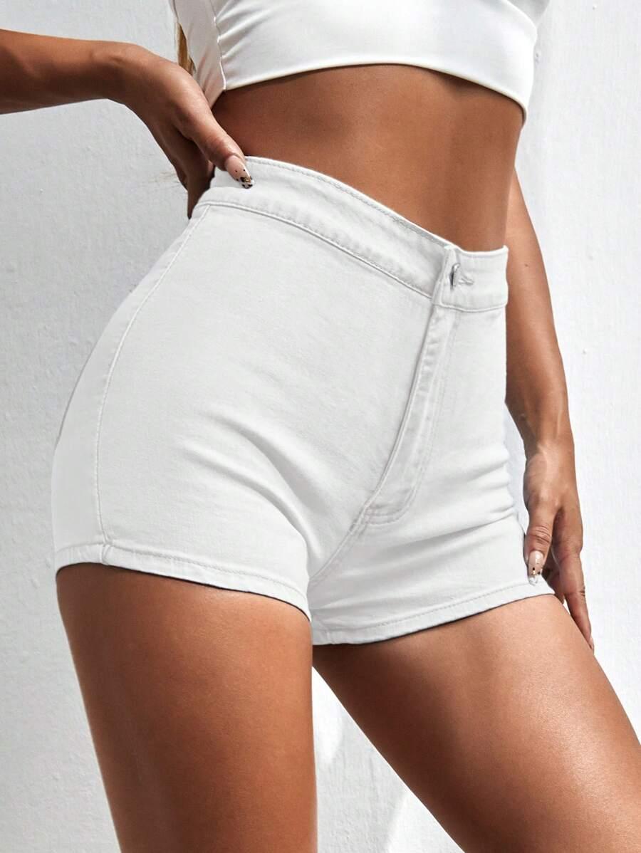 BIAŁE SPODENKI JEANS