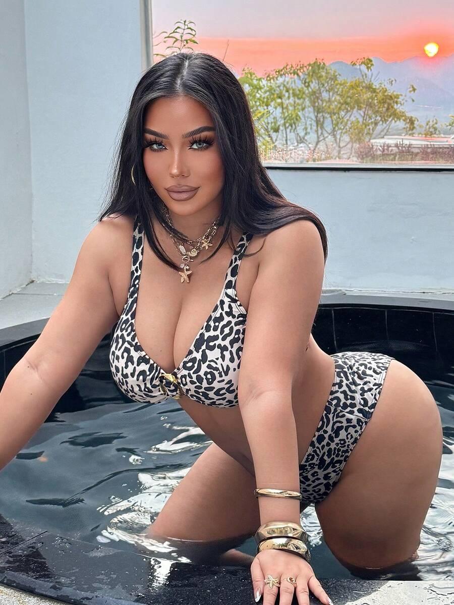 dwuczęściowy STRÓJ KĄPIELOWY ANIMAL PRINT