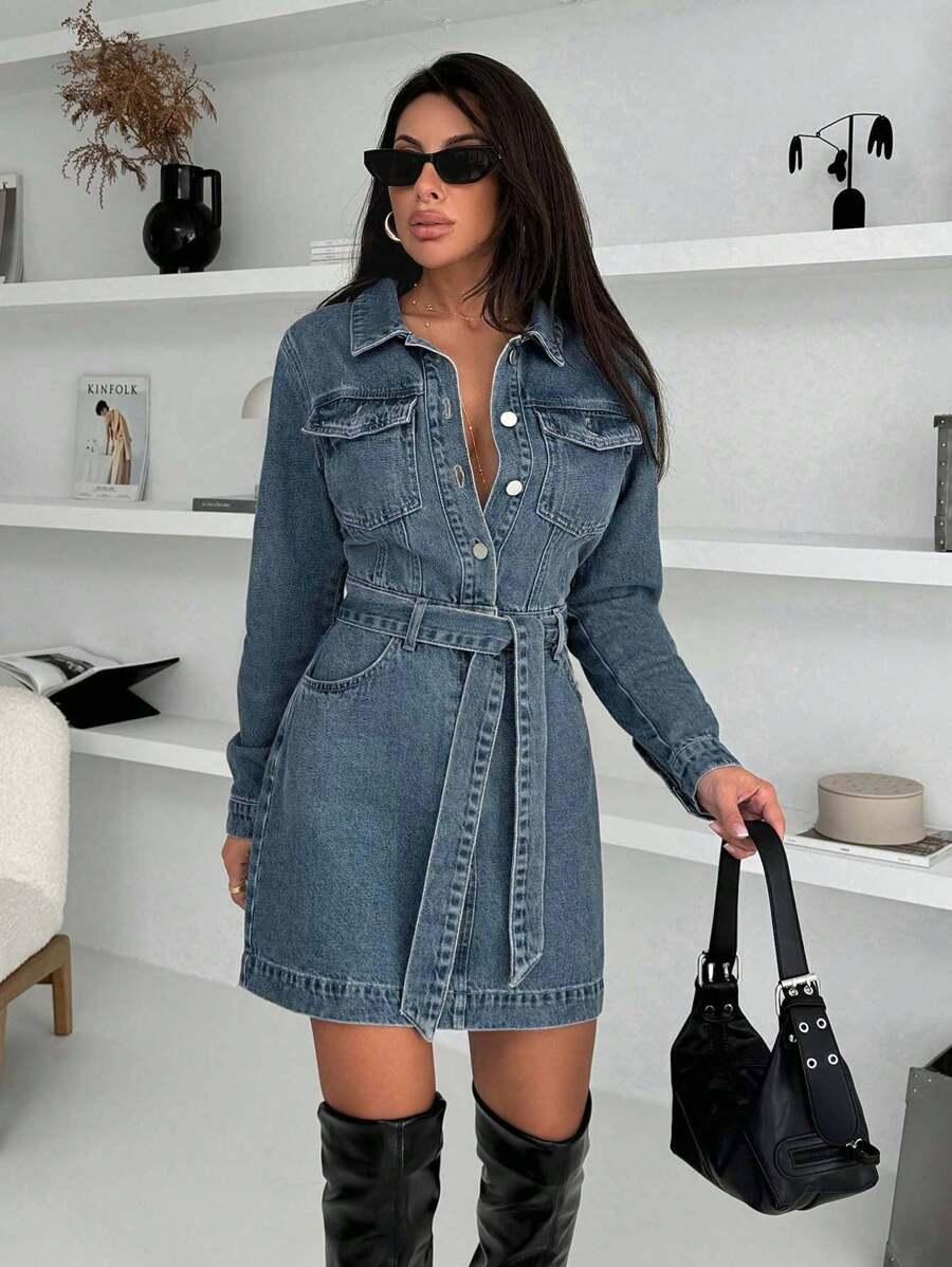 NIEBIESKA SUKIENKA JEANS 