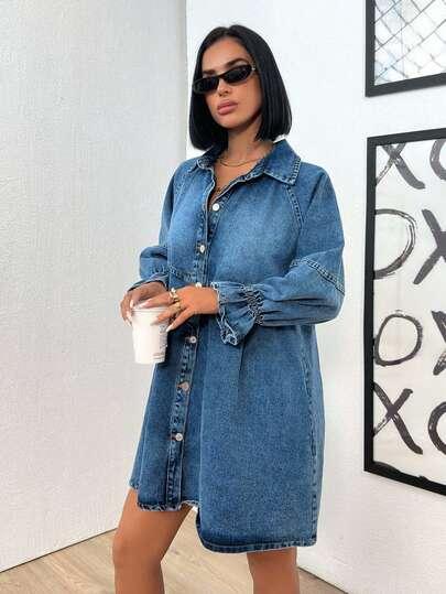 niebiska sukienka jeans