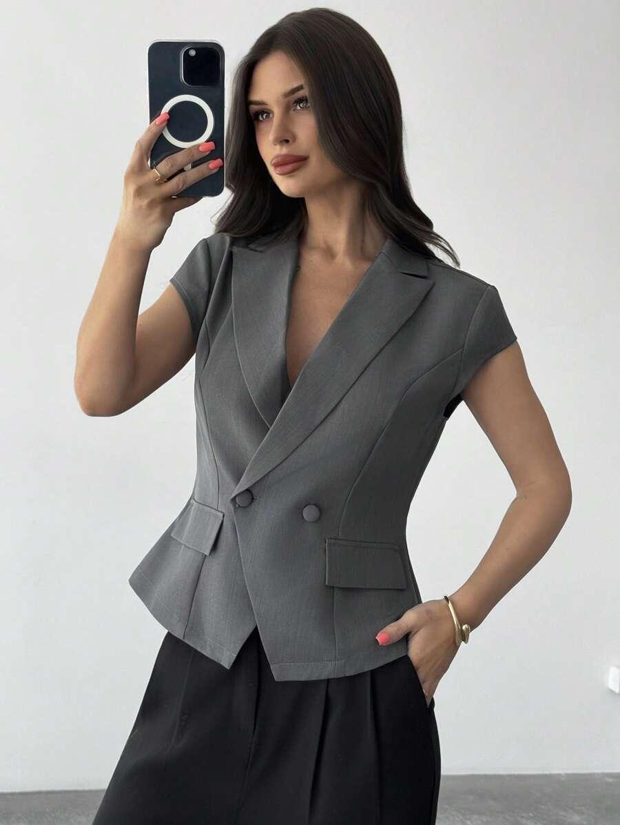 SZARA ELEGANCKA KAMIZELKA
