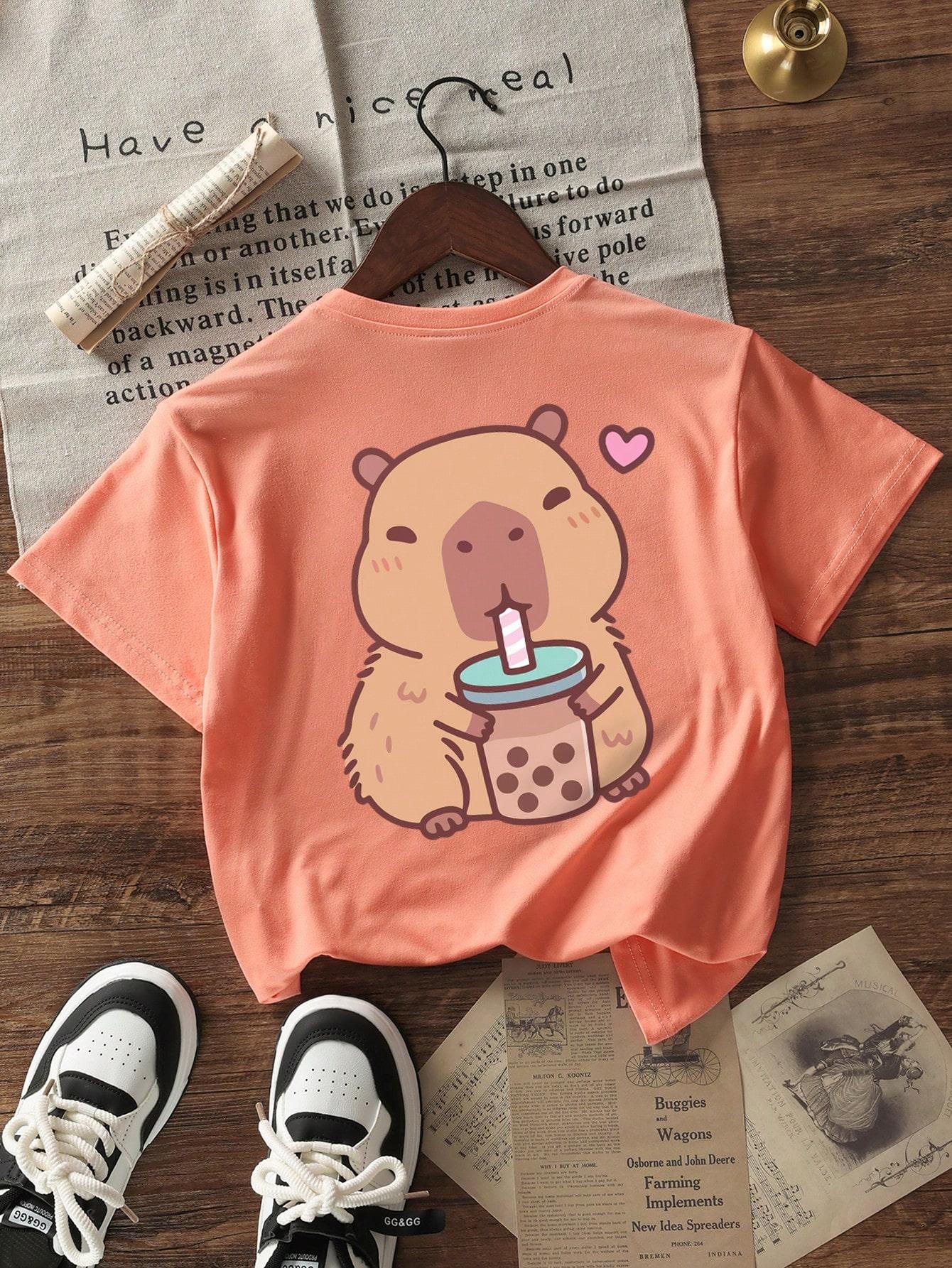 POMARAŃCZOWY T-SHIRT PRINT