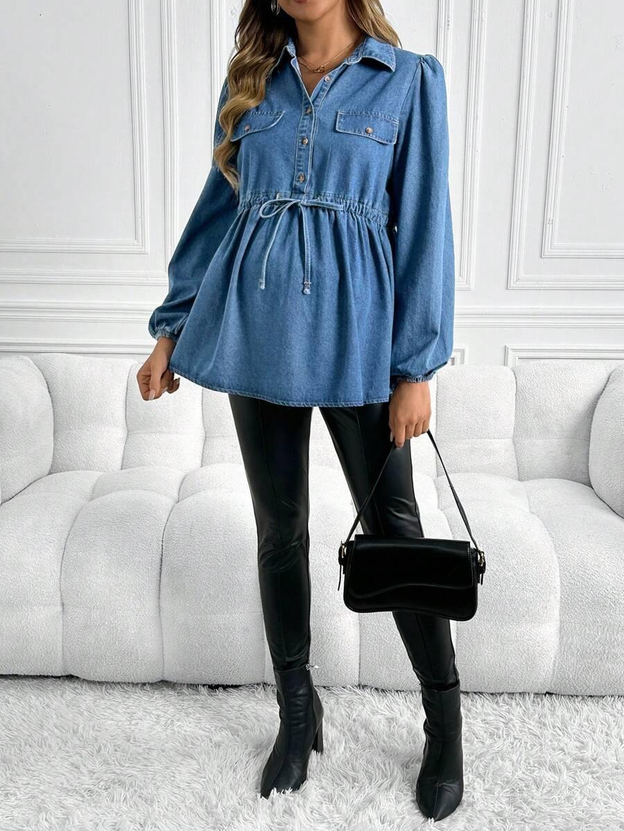CIĄŻOWA BLUZKA JEANS