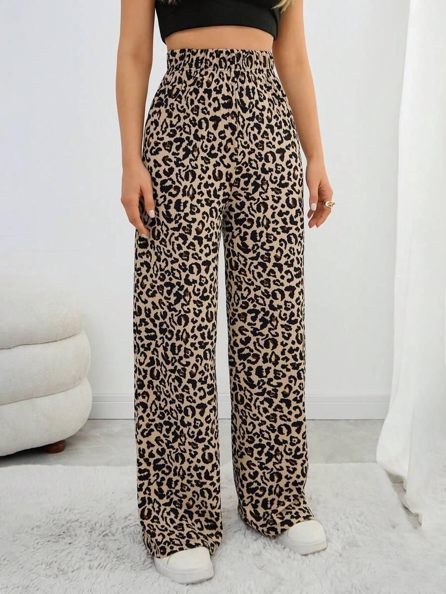 spodnie casual animal print