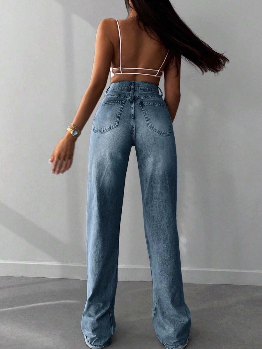spodnie jeans wysoki stan