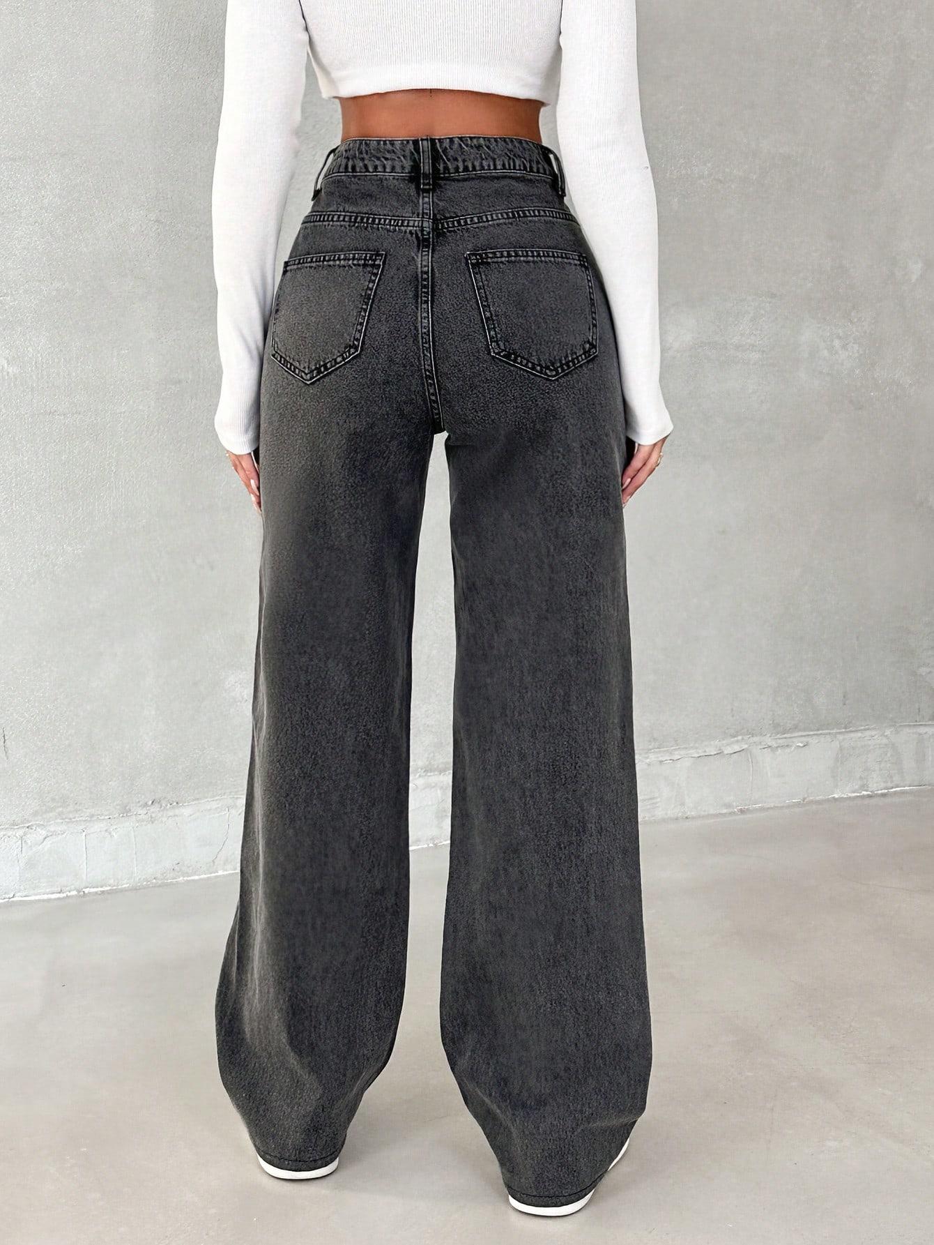 CZARNE SPODNIE JEANS 