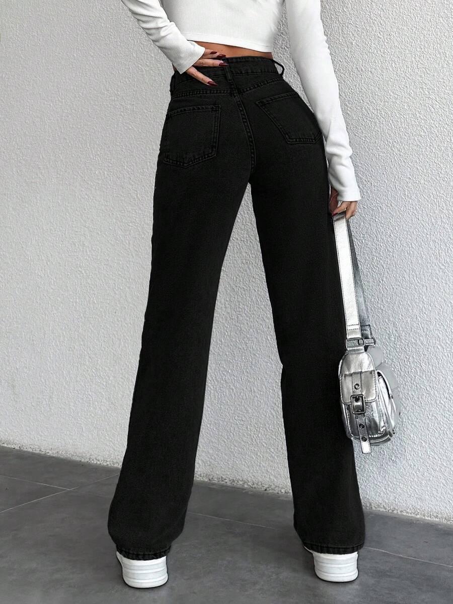 CZARNE SPODNIE JEANS