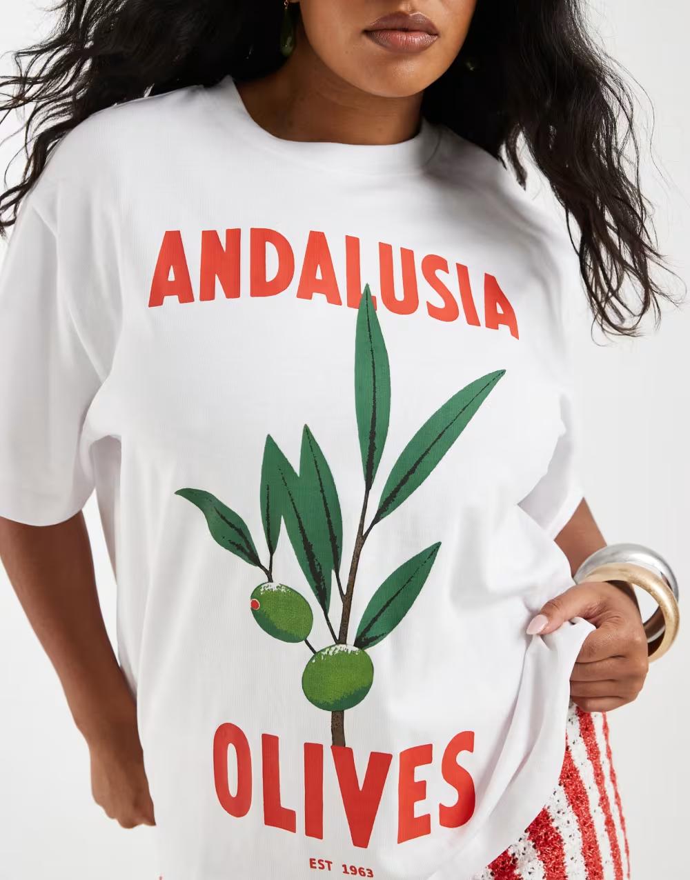 biały T-SHIRT NADRUK