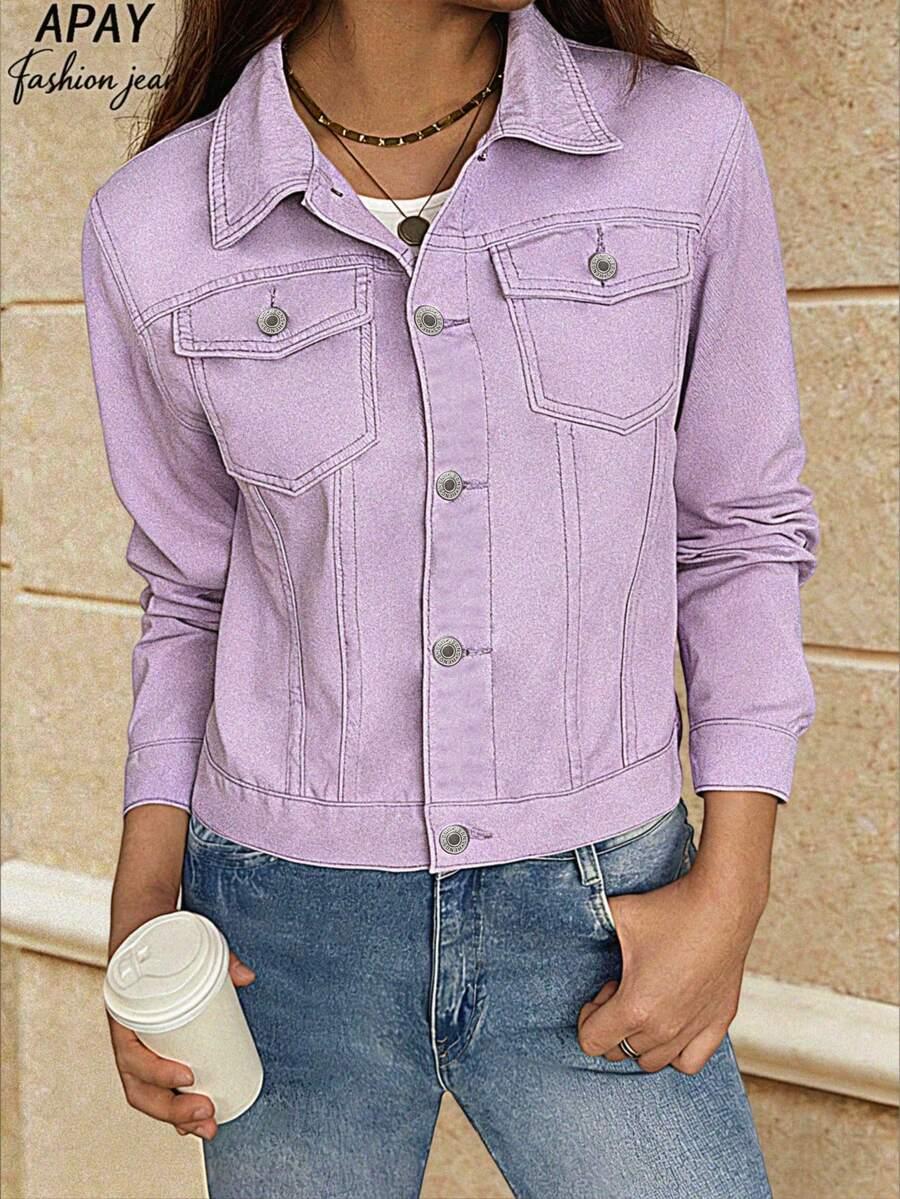 fioletowa kurtka jeans