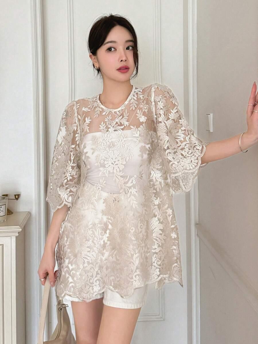 BLUZKA OVERSIZE KRÓTKI RĘKAW