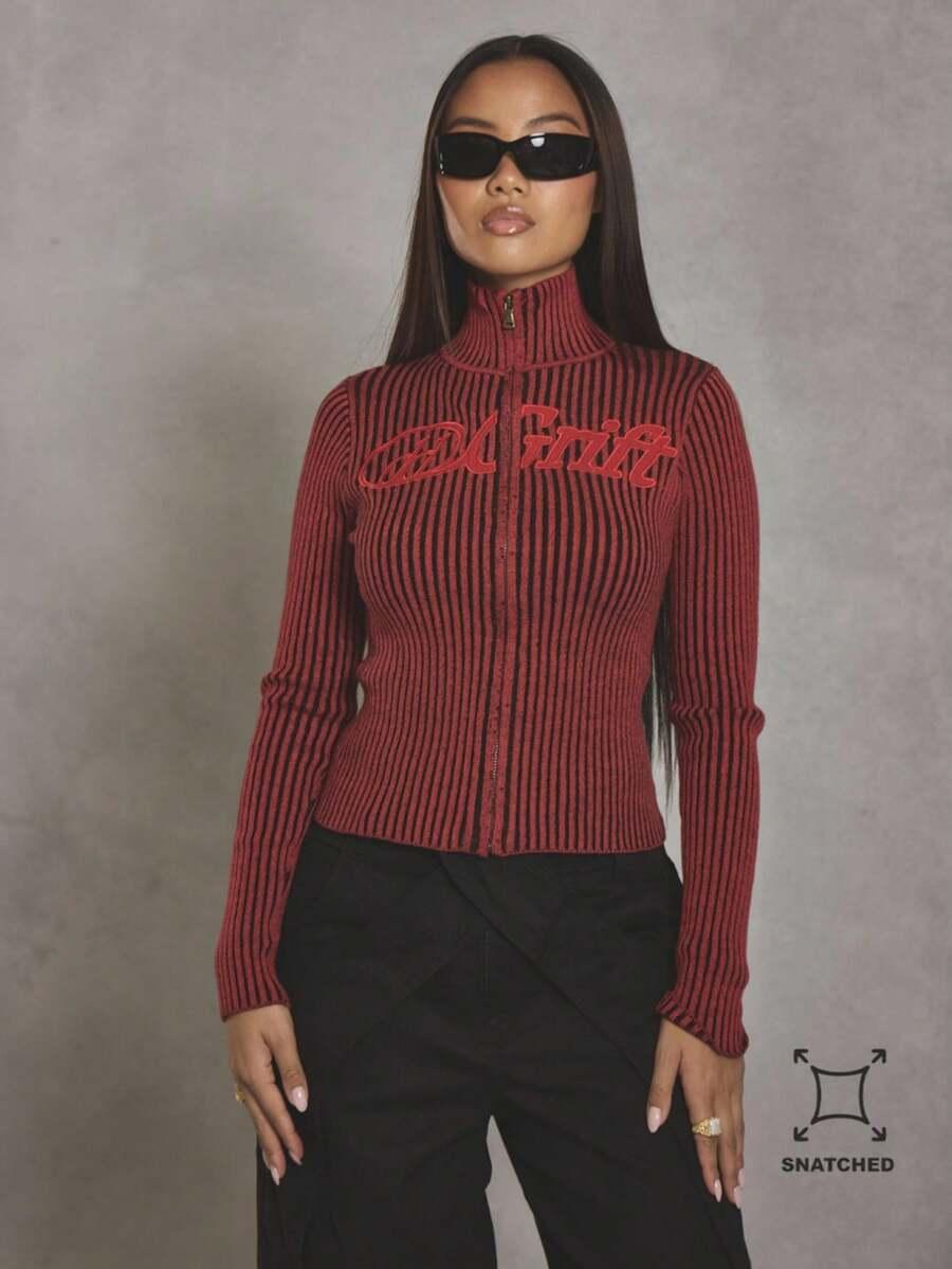 DZIANINOWY SWETER ZIP 