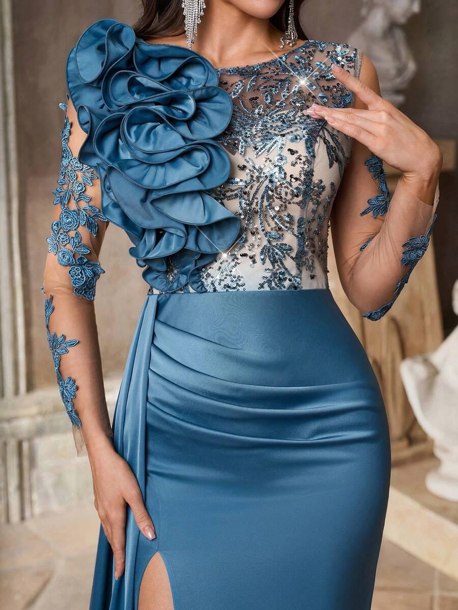 niebieska maxi sukienka 