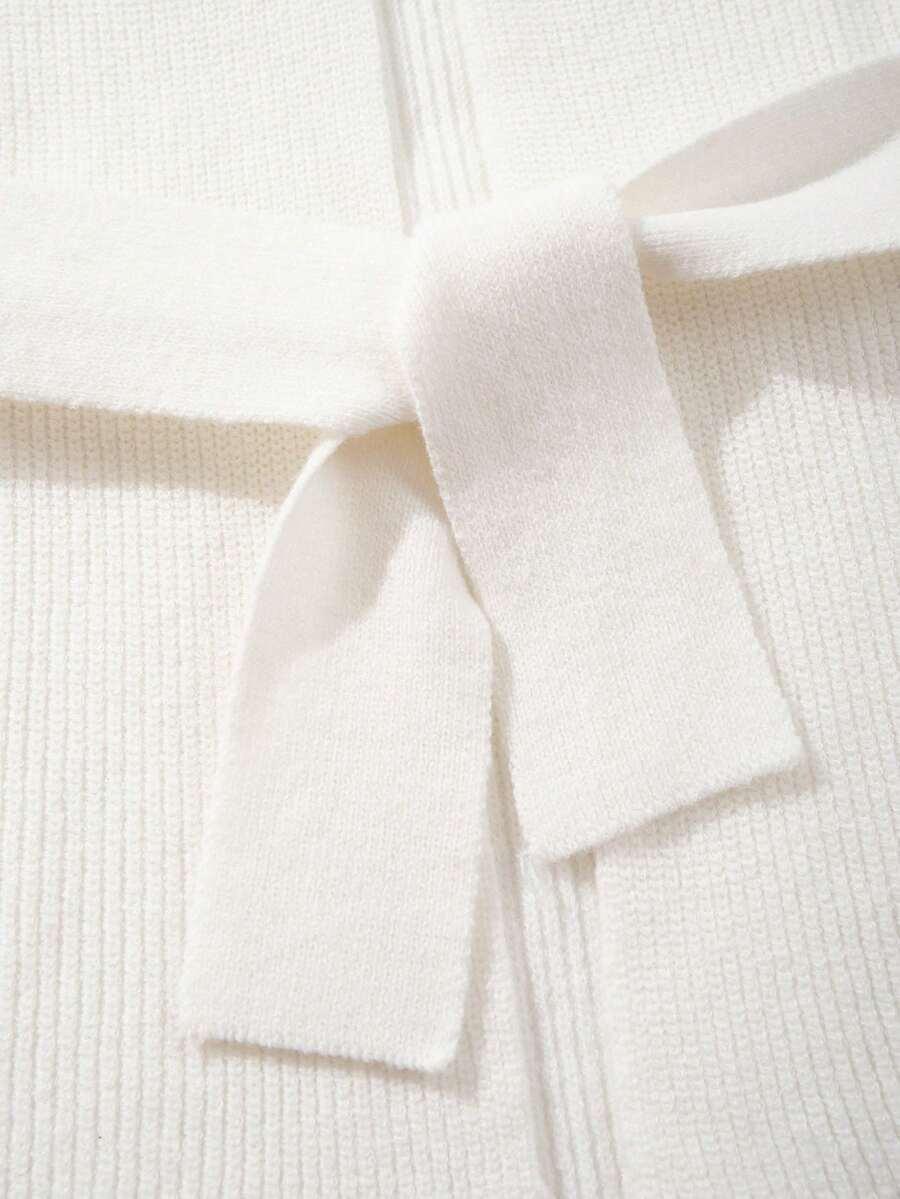 BIAŁY SWETER KARDIGAN