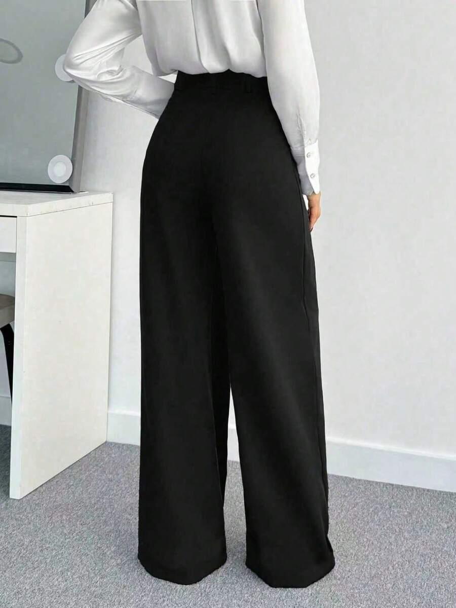 CZARNE ELEGANCKIE SPODNIE 