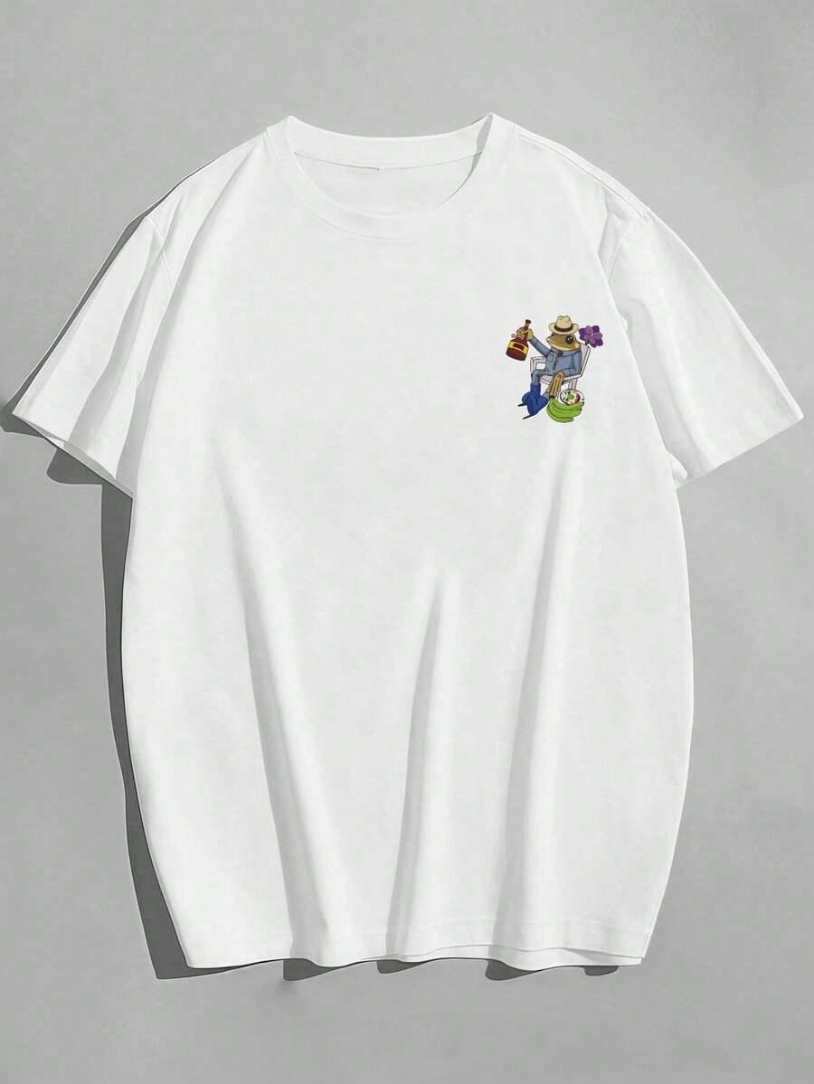 biały t-shirt nadruk