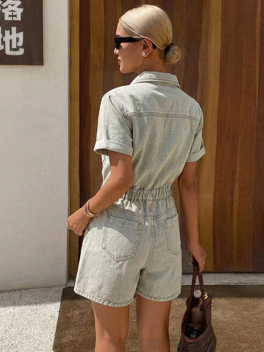 zielony kombinezon jeans