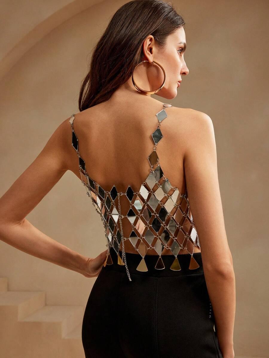 GEOMETRYCZNY CEKINOWY TOP