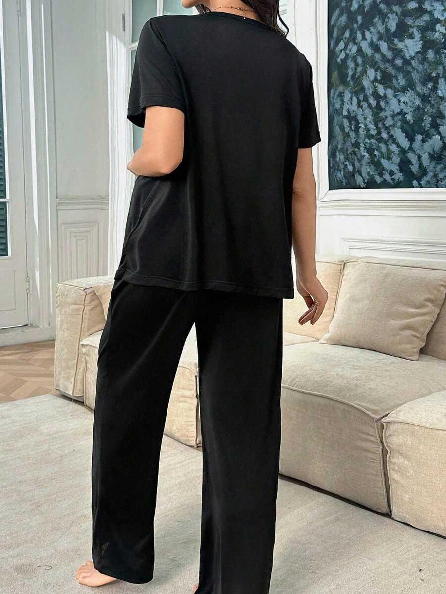 ciążowa piżama spodnie t-shirt